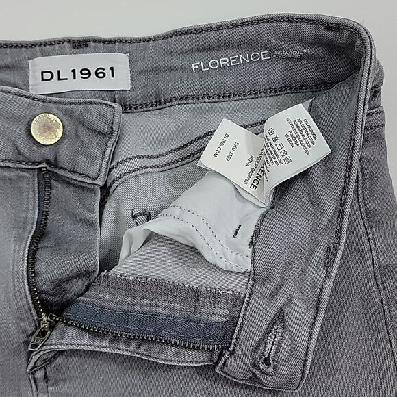 DL1961 Florence Instasculpt Cropped Raw Edge Skinny Gray Denim Jeans 27 FLAWS - Picture 7 of 15